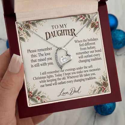 C556 - The Christmas Lights We Shared And Quiet Words For Your Hardest Days - Forever Love Necklace