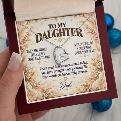 C372 - When The World Feels Heavy Remember You Will Always Have A Place In Dad’s Heart - Forever Love Necklace