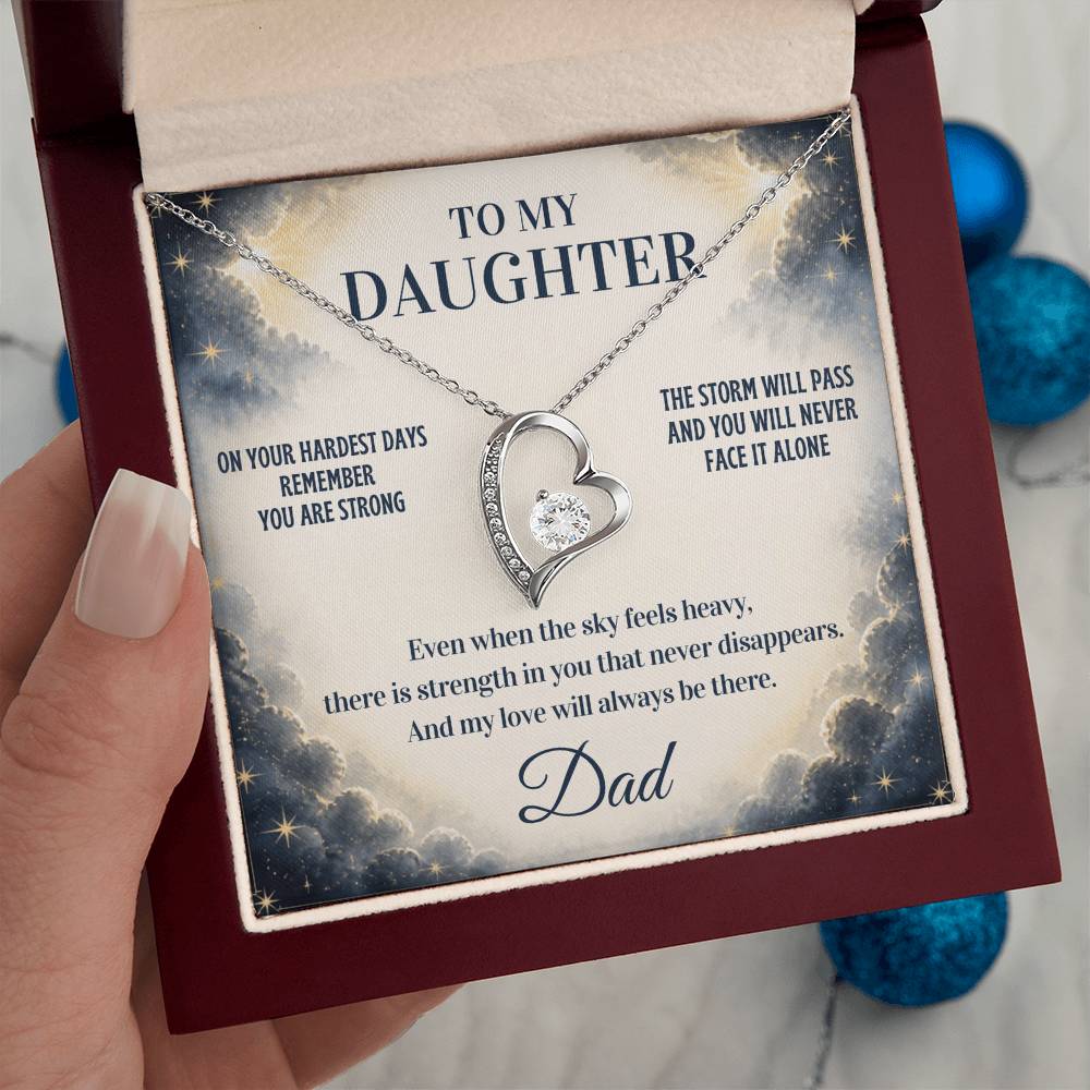 C13 - Even On Your Hardest Days Remember You Are Stronger Than You Think And Never Alone - Forever Love Necklace