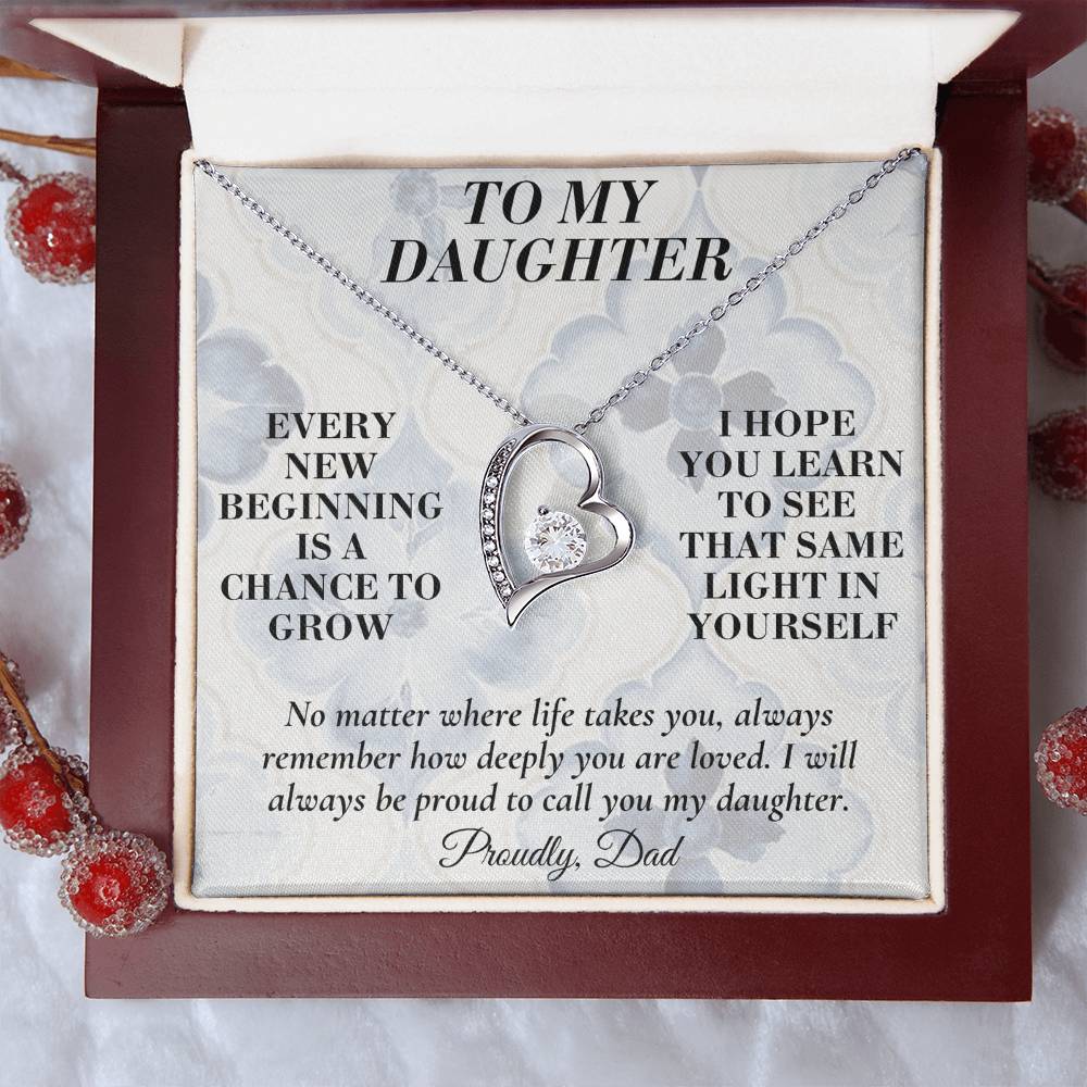 C166 - May Every New Beginning Remind You That Dad Will Always Stand Behind You - Forever Love Necklace