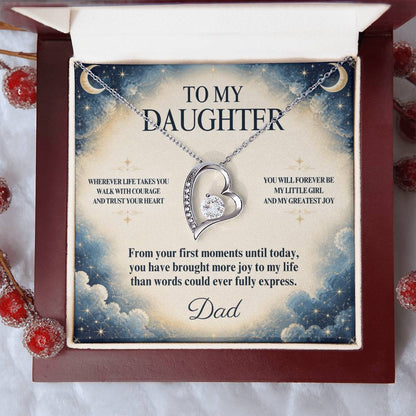 C52 - Wherever Life Takes You May You Always Feel Dad’s Love Guiding Your Heart - Forever Love Necklace