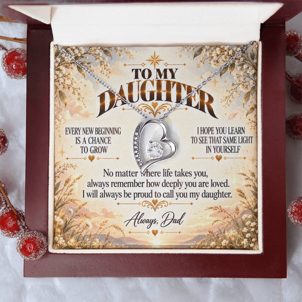 C466 - May Every New Beginning Remind You That Dad Will Always Stand Behind You - Forever Love Necklace