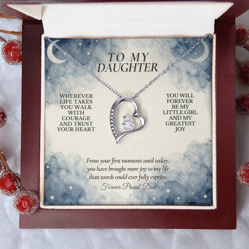 C127 - No Matter How Much You Grow There Will Always Be A Little Girl I Love Beyond Words - Forever Love Necklace