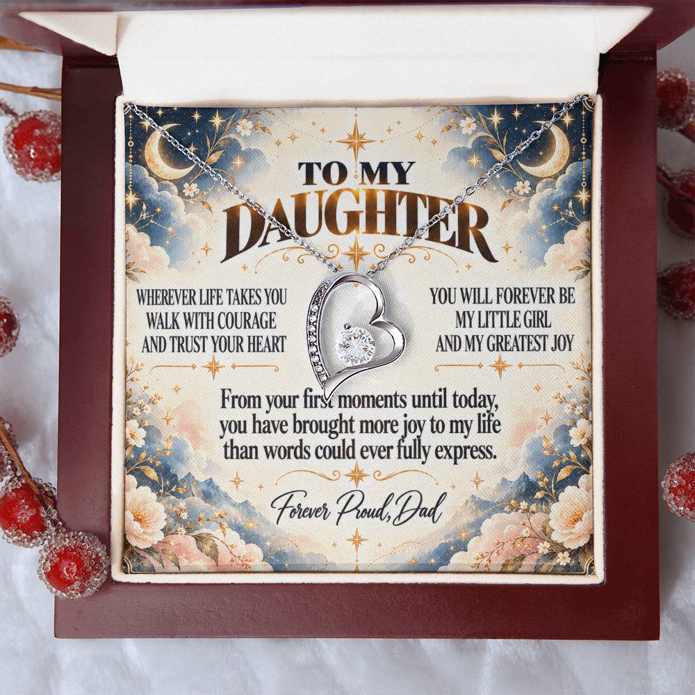 C327 - No Matter How Much You Grow There Will Always Be A Little Girl I Love Beyond Words - Forever Love Necklace