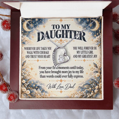 C377 - No Matter How Much You Grow There Will Always Be A Little Girl I Love Beyond Words - Forever Love Necklace