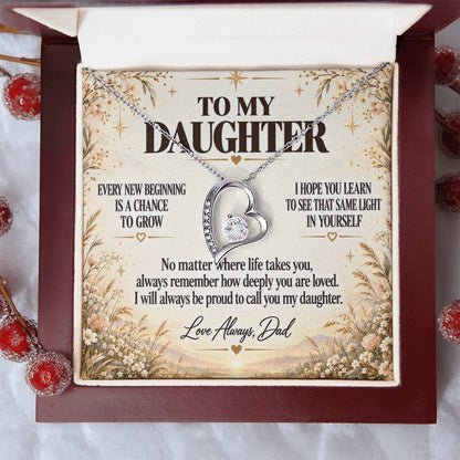 C216 - May Every New Beginning Remind You That Dad Will Always Stand Behind You - Forever Love Necklace