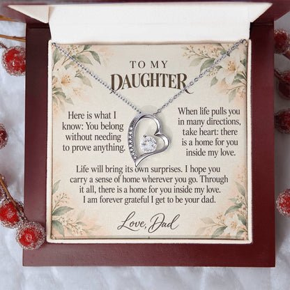 C600 - Home Is In My Heart And The Words I Hope You Always Remember - Forever Love Necklace