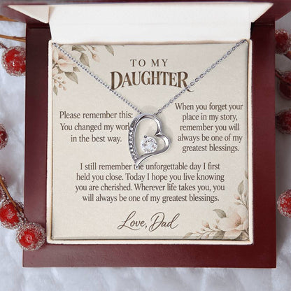 C586 - An Ocean Cannot Separate Us And Quiet Words For Your Hardest Days - Forever Love Necklace