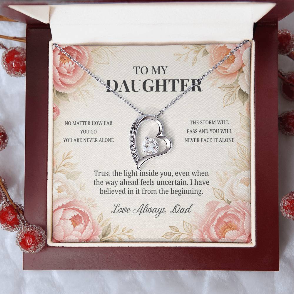 C80 - Whenever You Look Back Know There Has Always Been A Dad Proudly Standing Behind You - Forever Love Necklace