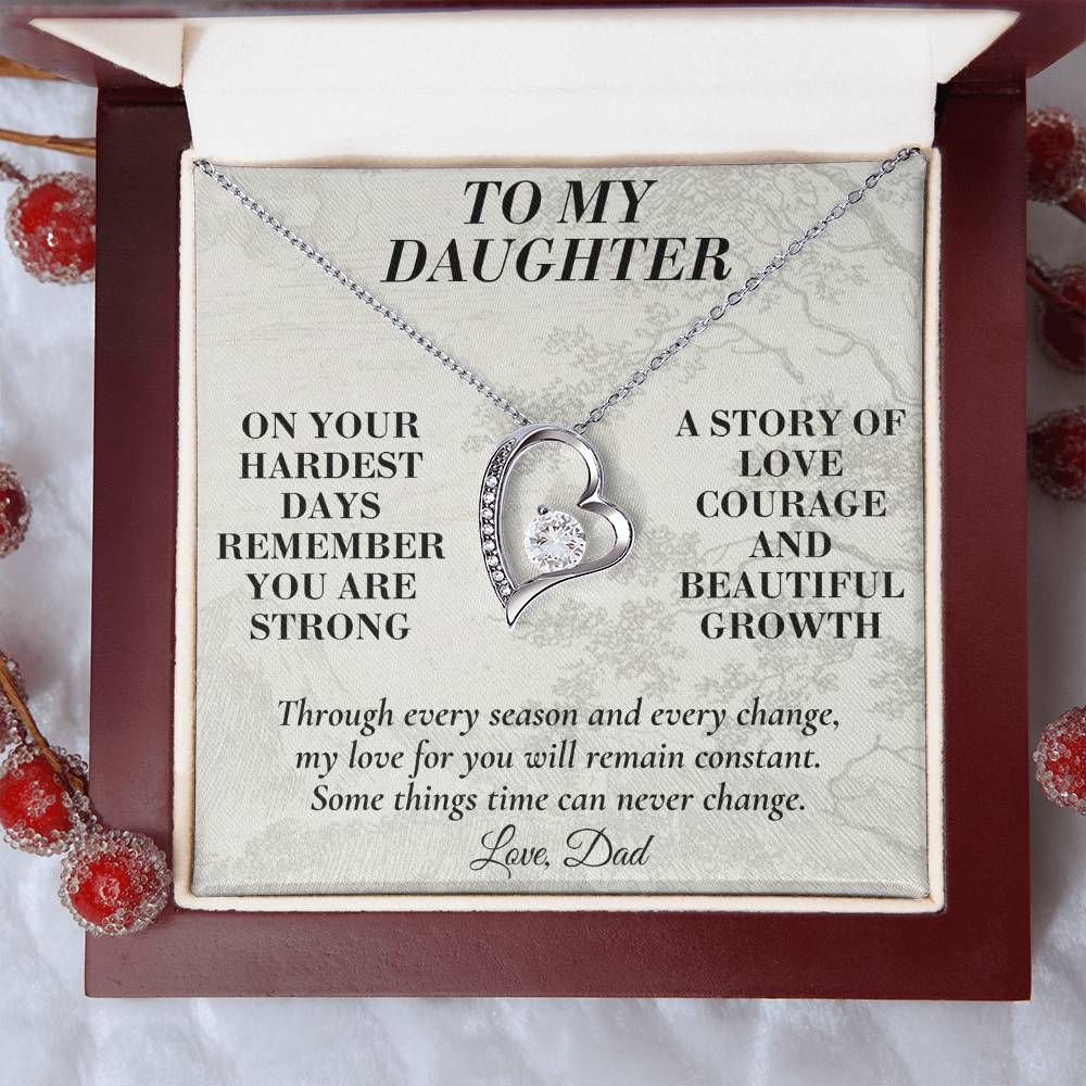 C163 - Even On Your Hardest Days Remember You Are Stronger Than You Think And Never Alone - Forever Love Necklace