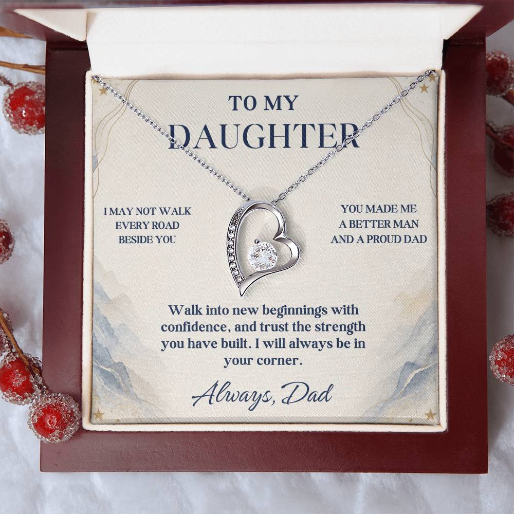 C74 - I May Not Walk Every Road Beside You But My Love Will Travel Every Mile With You - Forever Love Necklace