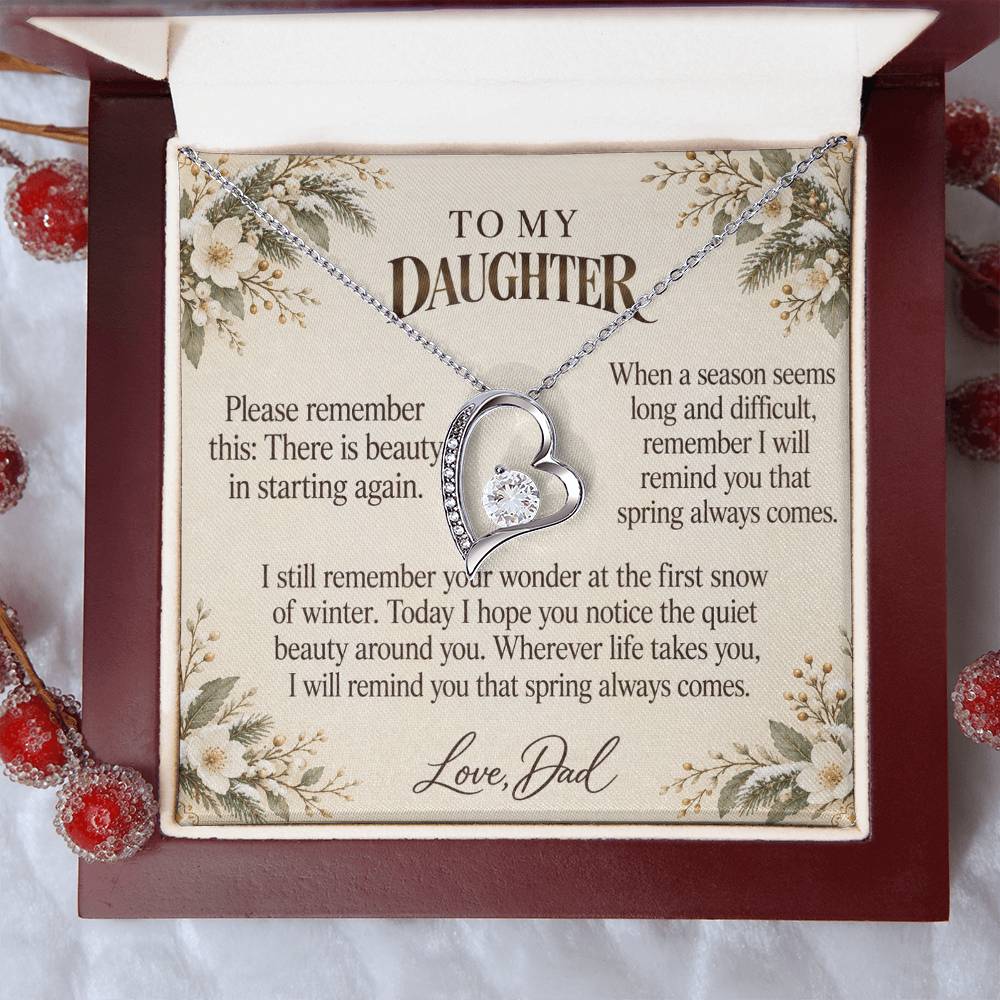 C561 - The First Snowfall And Quiet Words For Your Hardest Days - Forever Love Necklace