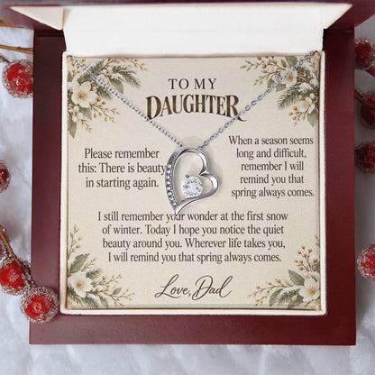 C561 - The First Snowfall And Quiet Words For Your Hardest Days - Forever Love Necklace