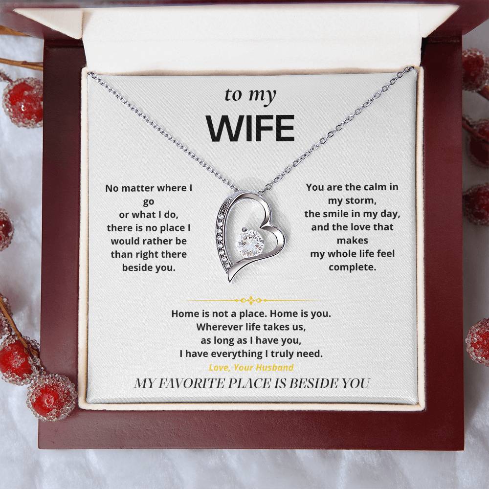 S8 - My Favorite Place Is Beside You – Forever Love Necklace From Husband