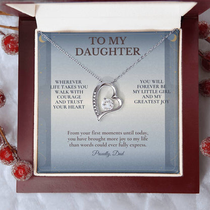 C102 - Wherever Life Takes You May You Always Feel Dad’s Love Guiding Your Heart - Forever Love Necklace