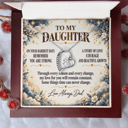 C288 - The Strong Woman You Are Becoming Will Always Remind Me Of The Little Girl I Adore - Forever Love Necklace
