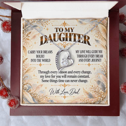 C393 - Wherever Tomorrow Leads You Remember You Have Already Made Your Dad Incredibly Proud - Forever Love Necklace