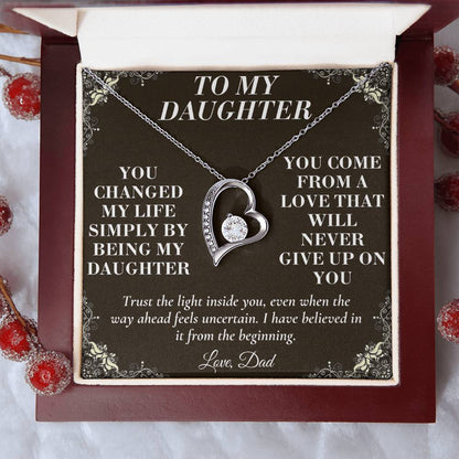 C195 - I Will Always Celebrate The Woman You Become And Treasure The Little Girl You Were - Forever Love Necklace