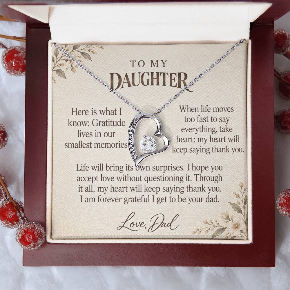 C585 - Across The Miles And The Words I Hope You Always Remember - Forever Love Necklace