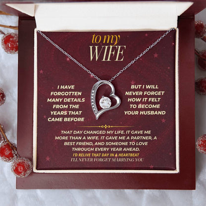 S173 - I’ll Never Forget The Day You Became My Wife – Forever Love Necklace From Husband