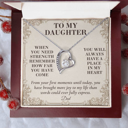 C133 - The World Is Brighter Because You Are In It And My Life Is Better Because You Are My Daughter - Forever Love Necklace