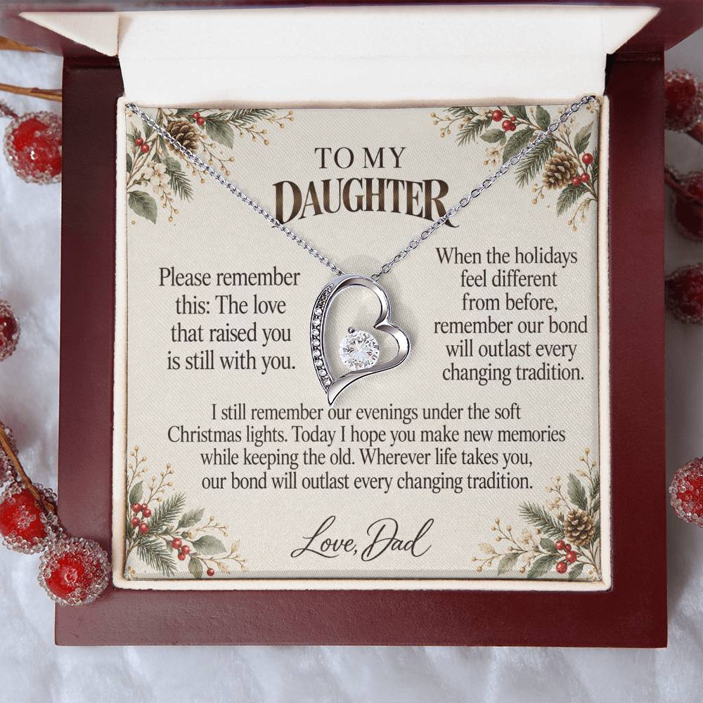 C556 - The Christmas Lights We Shared And Quiet Words For Your Hardest Days - Forever Love Necklace