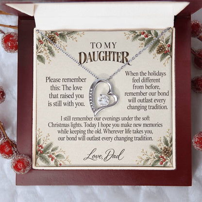 C556 - The Christmas Lights We Shared And Quiet Words For Your Hardest Days - Forever Love Necklace