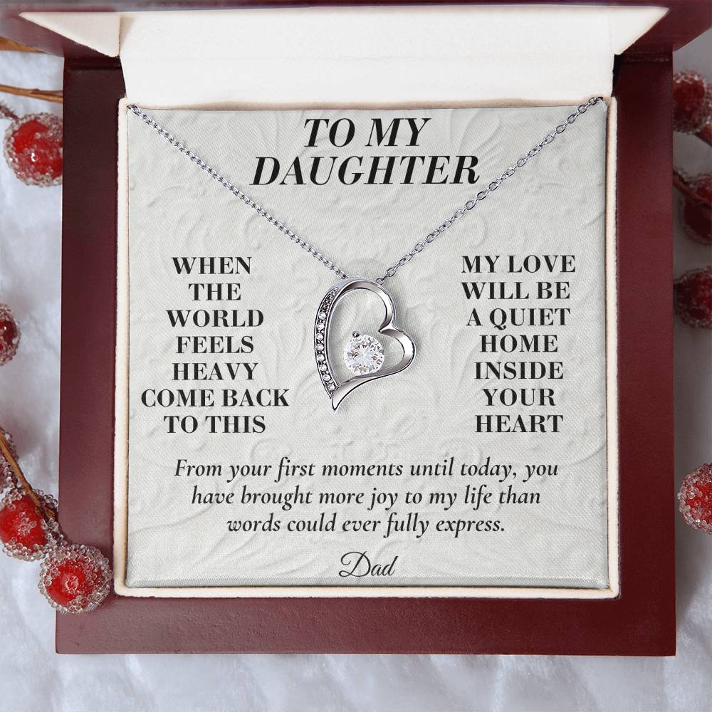 C172 - When The World Feels Heavy Remember You Will Always Have A Place In Dad’s Heart - Forever Love Necklace