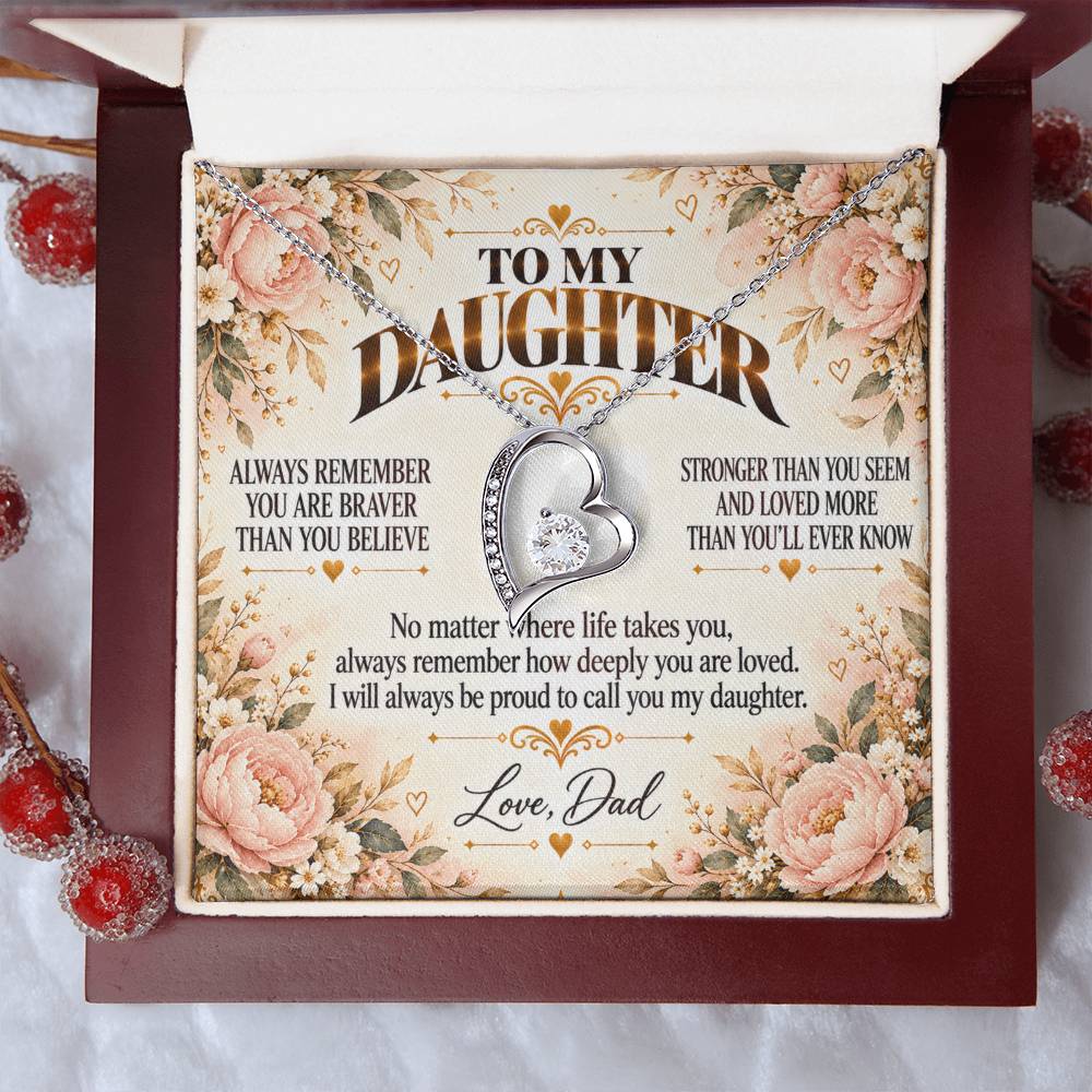 C451 - Always Remember How Deeply You Are Loved And How Proud Dad Will Always Be - Forever Love Necklace