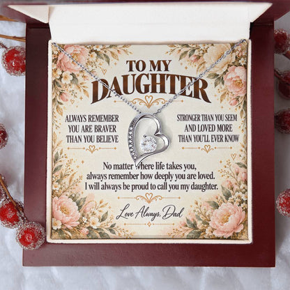 C376 - Grow With Grace Live With Courage And Always Remember Where Your Strength Began - Forever Love Necklace