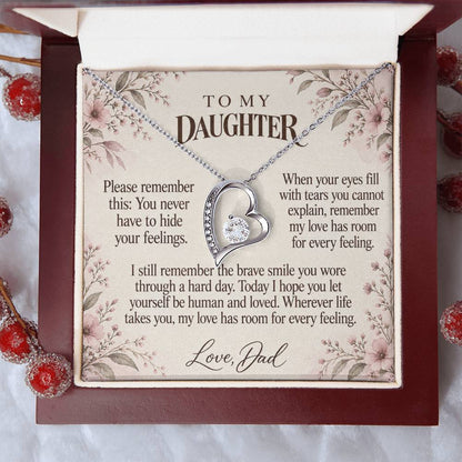 C626 - For The Tears You Hide And Quiet Words For Your Hardest Days - Forever Love Necklace