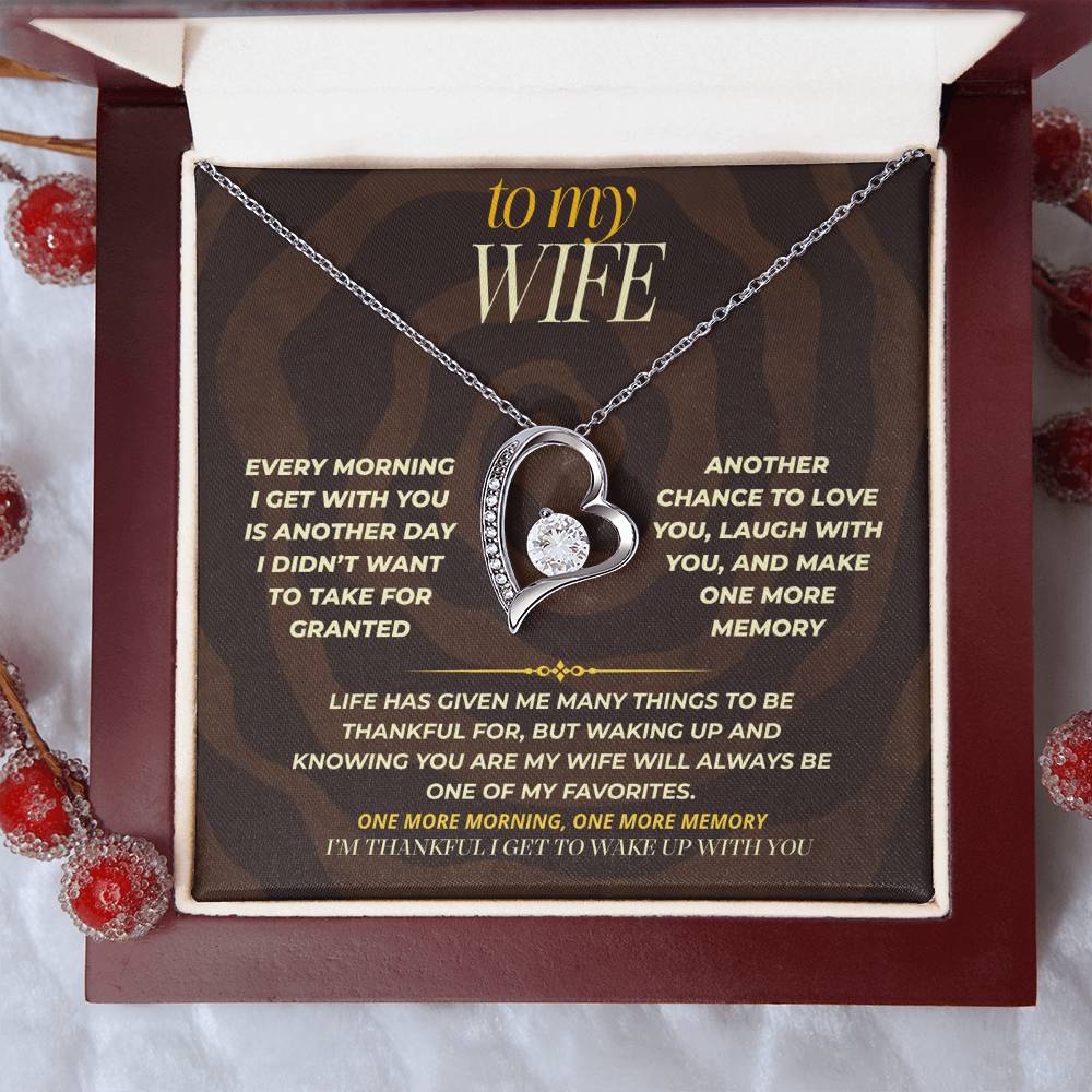 S168 - I’m Thankful For Every Morning I Wake Up With You – Forever Love Necklace From Husband