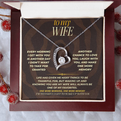 S168 - I’m Thankful For Every Morning I Wake Up With You – Forever Love Necklace From Husband