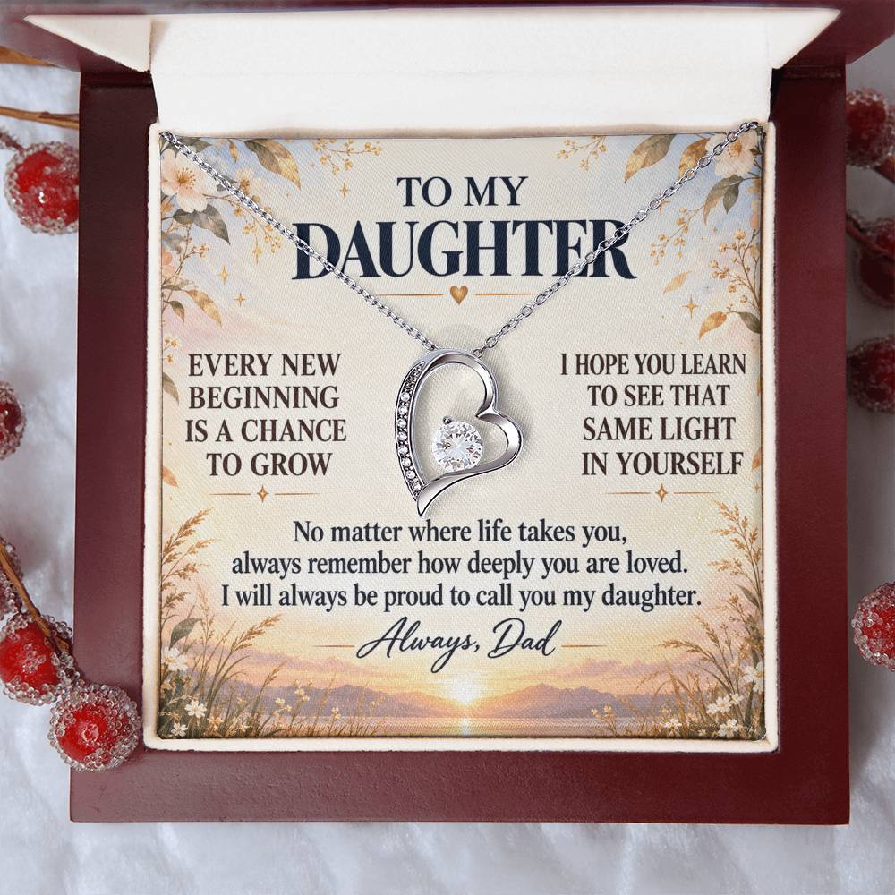 C266 - May Every New Beginning Remind You That Dad Will Always Stand Behind You - Forever Love Necklace