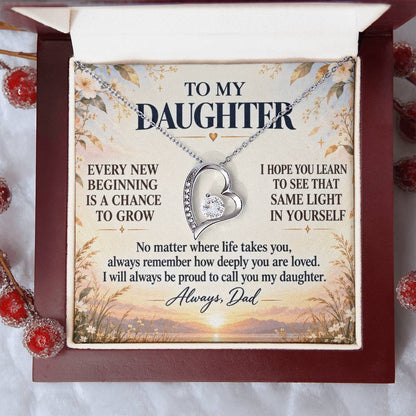 C266 - May Every New Beginning Remind You That Dad Will Always Stand Behind You - Forever Love Necklace