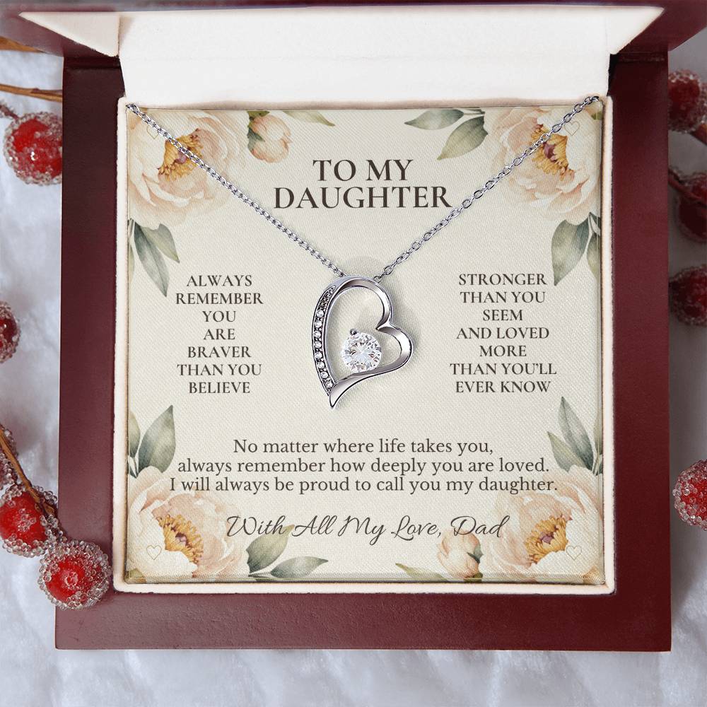 C101 - Always Remember How Deeply You Are Loved And How Proud Dad Will Always Be - Forever Love Necklace