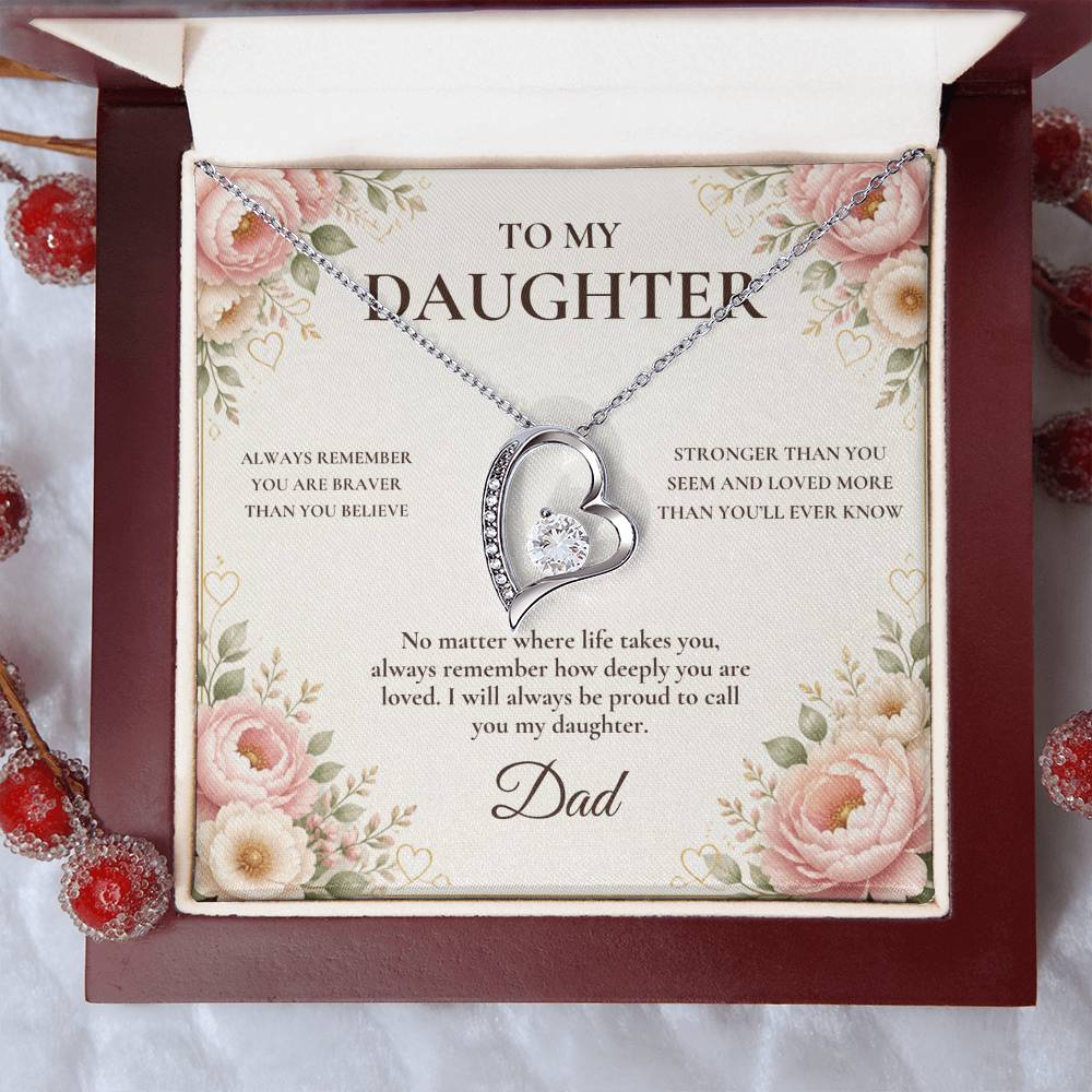 C76 - Grow With Grace Live With Courage And Always Remember Where Your Strength Began - Forever Love Necklace
