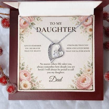 C76 - Grow With Grace Live With Courage And Always Remember Where Your Strength Began - Forever Love Necklace