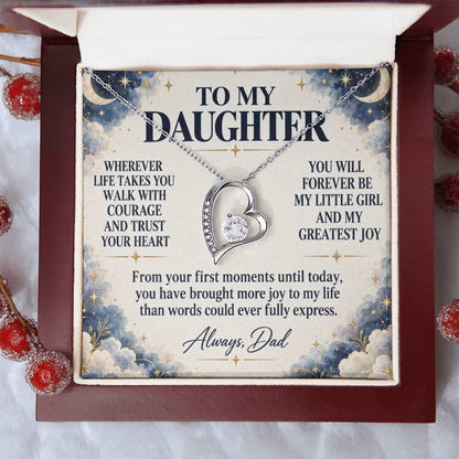 C202 - Wherever Life Takes You May You Always Feel Dad’s Love Guiding Your Heart - Forever Love Necklace