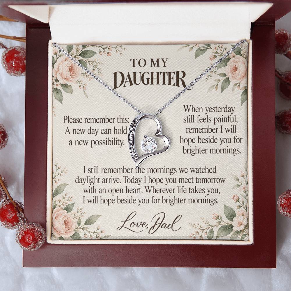 C696 - After The Sunrise And Quiet Words For Your Hardest Days - Forever Love Necklace