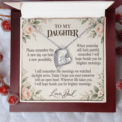 C696 - After The Sunrise And Quiet Words For Your Hardest Days - Forever Love Necklace