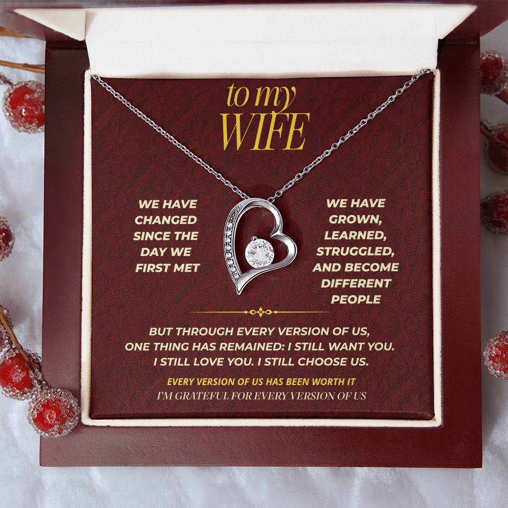 S110 - I’m Grateful For Every Version Of Us – Forever Love Necklace From Husband