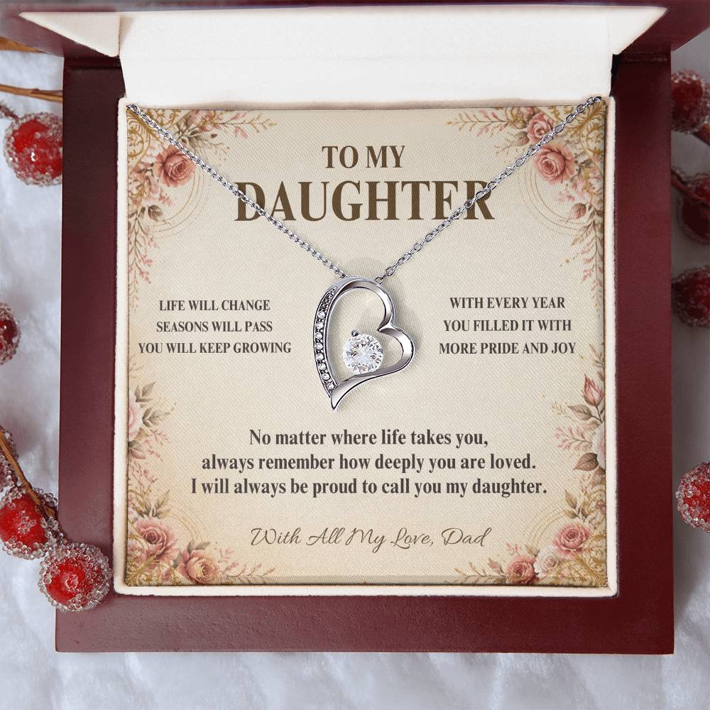 C59 - Follow Your Dreams With Courage And Know Dad Will Always Be Cheering For You - Forever Love Necklace