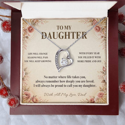 C59 - Follow Your Dreams With Courage And Know Dad Will Always Be Cheering For You - Forever Love Necklace