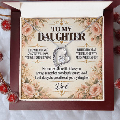 C235 - Never Measure Your Worth By The World Because To Your Dad You Have Always Been Priceless - Forever Love Necklace