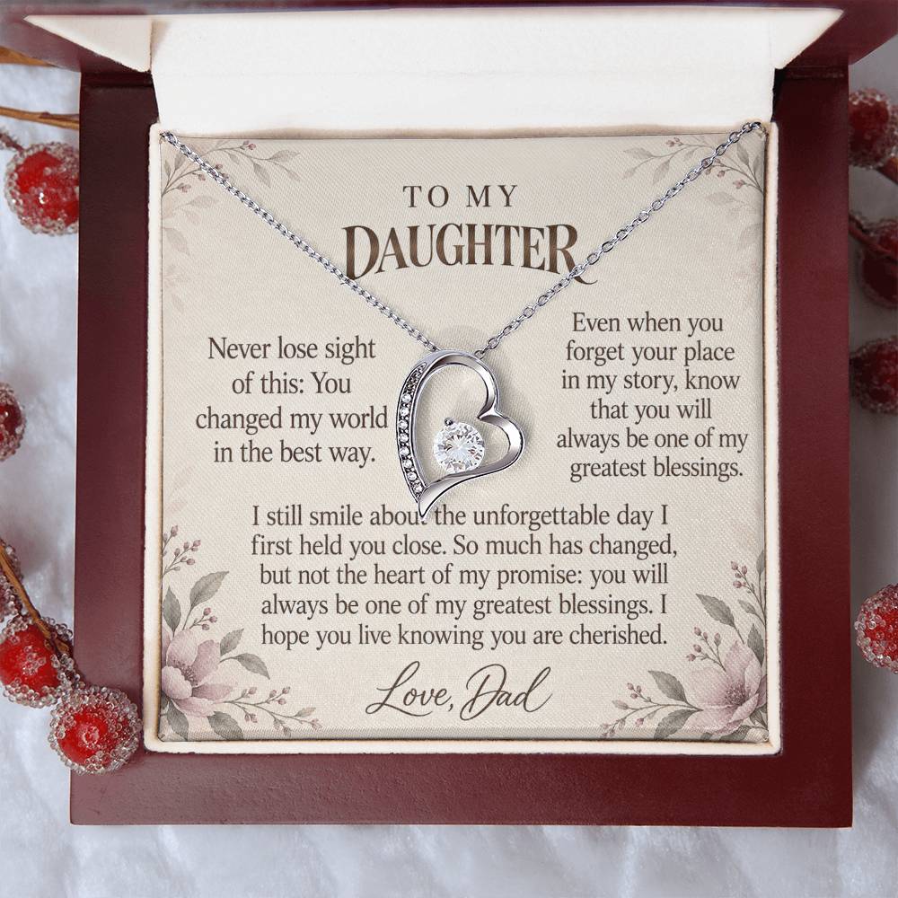C589 - An Ocean Cannot Separate Us And A Memory That Time Cannot Take Away - Forever Love Necklace
