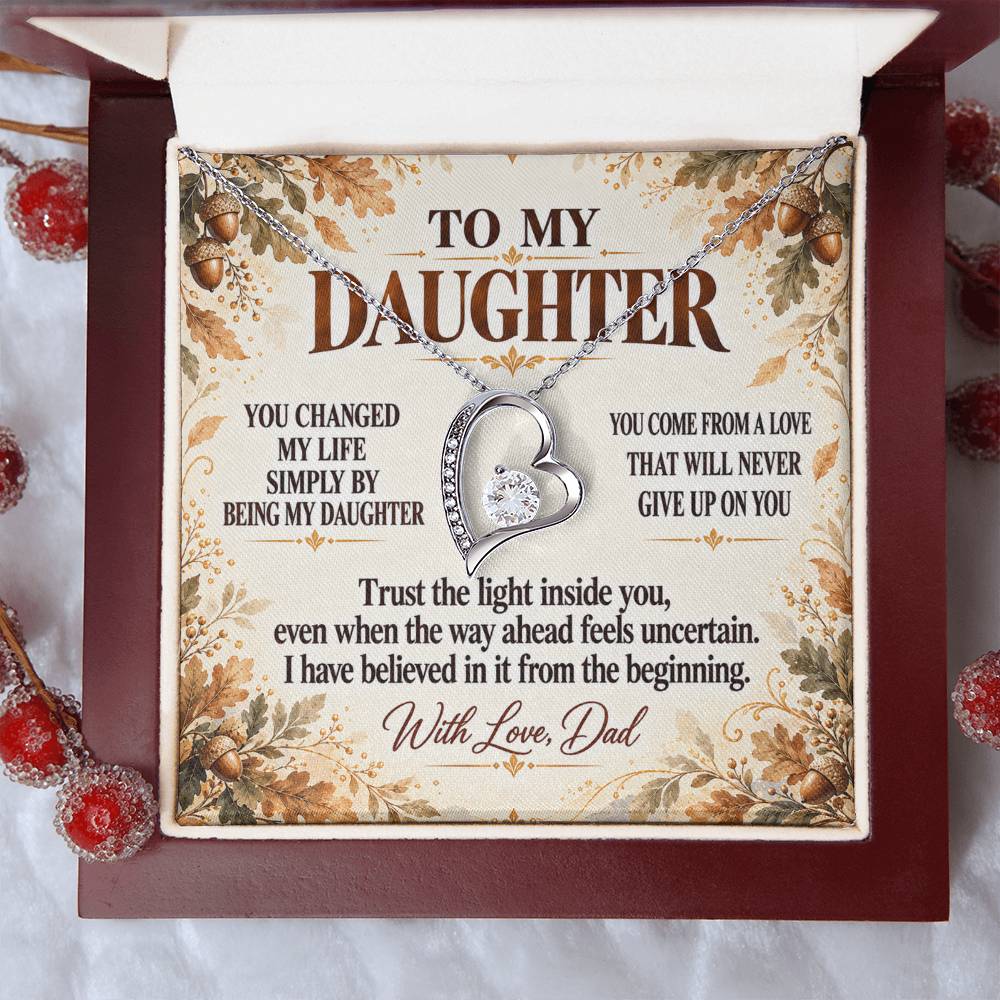 C345 - I Will Always Celebrate The Woman You Become And Treasure The Little Girl You Were - Forever Love Necklace