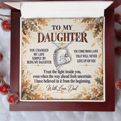 C345 - I Will Always Celebrate The Woman You Become And Treasure The Little Girl You Were - Forever Love Necklace