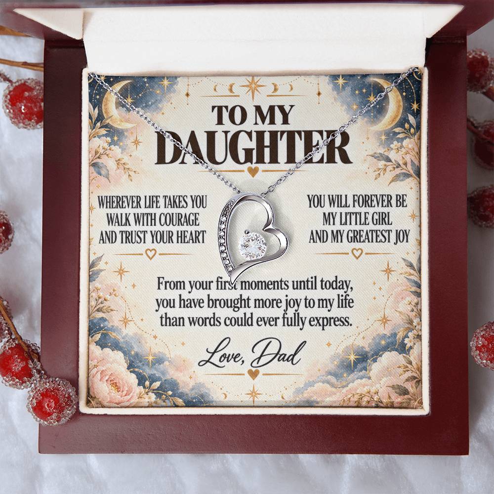 C227 - No Matter How Much You Grow There Will Always Be A Little Girl I Love Beyond Words - Forever Love Necklace