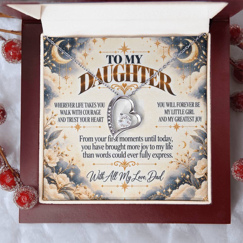 C477 - No Matter How Much You Grow There Will Always Be A Little Girl I Love Beyond Words - Forever Love Necklace